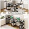 Costway 95'' Convertible L-shaped Corner Computer Desk 2-Person Long Desk Shelves Black